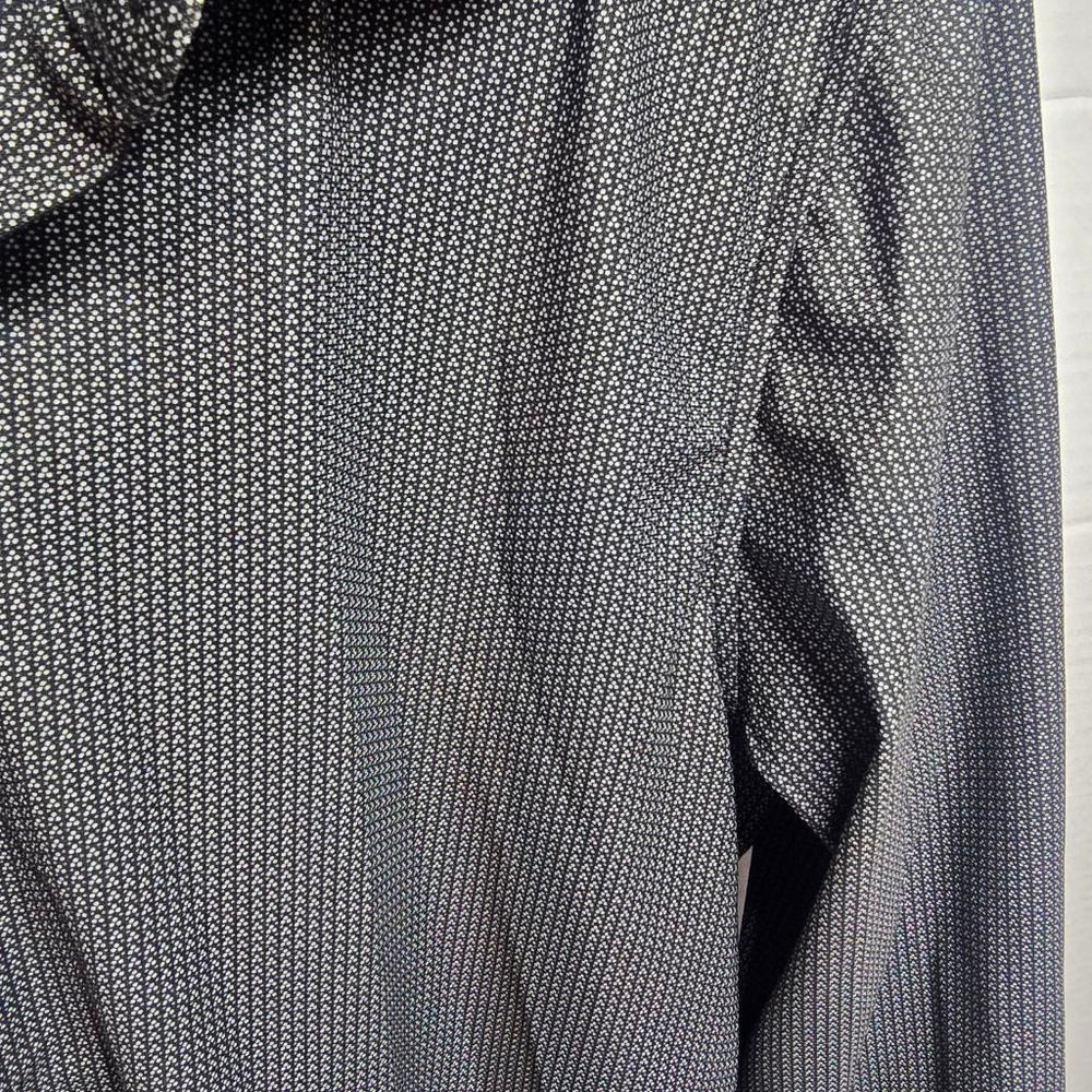 Men's DKNY Dress Shirt Neck 15.5 Black White Slim Fit - Picture 4 of 9